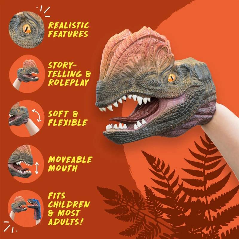 Image of Wild Thingz Hand Puppet - Dilophosaurus Multi unisex