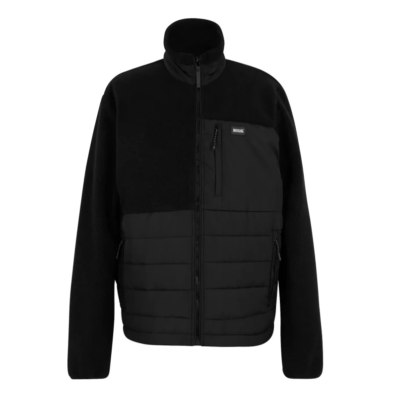 Image of Regatta Regatta Men Frankie Borg Hybrid Insulating Fleece in Jet Black Size: Small Jet Black S Male 5063516103301