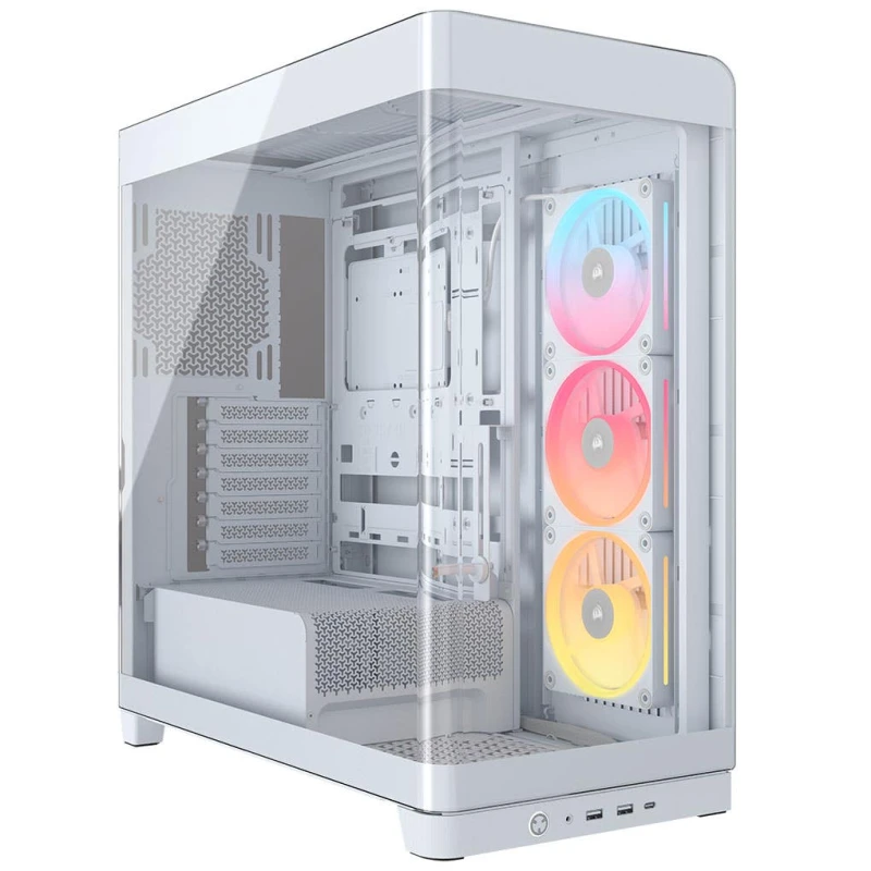 Image of Corsair FRAME iCUE Link 4500X LX-R RGB Panoramic Glass Mid-Tower PC Case - White - CC-9011315-WW