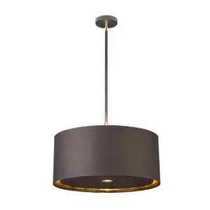 Image of 1 Bulb Ceiling Pendant Light Fitting Brown Highly Polished Brass LED E27 60W