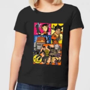 Image of Star Wars Rebels Comic Strip Womens T-Shirt - Black - M