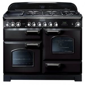 Image of Rangemaster 79780 110cm CLASSIC DELUXE Dual Fuel Black Chrome Trim