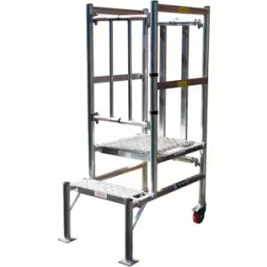 Image of 2 Tread Mobile Hop Up Smart Pod 2.2m Enclosed Guardrail Podium Platform Steps