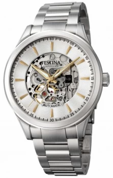 Image of Festina Mens Automatic Skeleton Stainless Steel Bracelet Watch