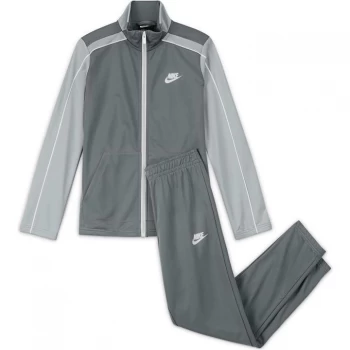 Image of Nike NSW Poly Tracksuit Juniors - Grey/Smoke