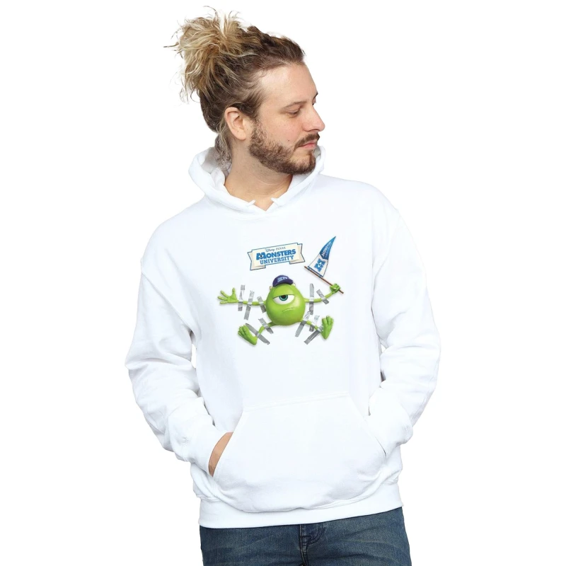 Image of Disney Men Monsters University Taped Mike Hoodie in White Size: Small White S Male 5057972614914