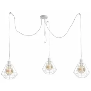 Image of Keter Foskal Cluster Pendant Ceiling Light White, 3x E27