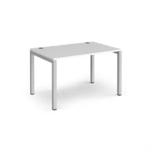 Image of Bench Desk Single Person Rectangular Desk 1200mm White Tops With Silver Frames 800mm Depth Connex