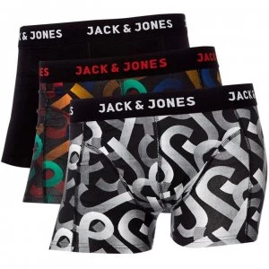 Image of Jack and Jones 3PK Jacarchie Number Waistband Trubk - Black