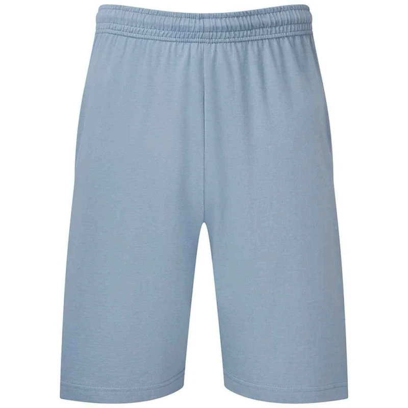 Image of Fruit Of The Loom Fruit of the Loom Men Iconic 195 Jersey Shorts in Blue Size: Small Blue S Male 5063527295057