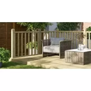 Image of Power 6 x 14ft Timber Decking Kit With Handrails On 3 Sides - Garden & Outdoor