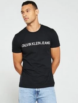 Image of Calvin Klein Jeans Institutional Logo T-Shirt - Black