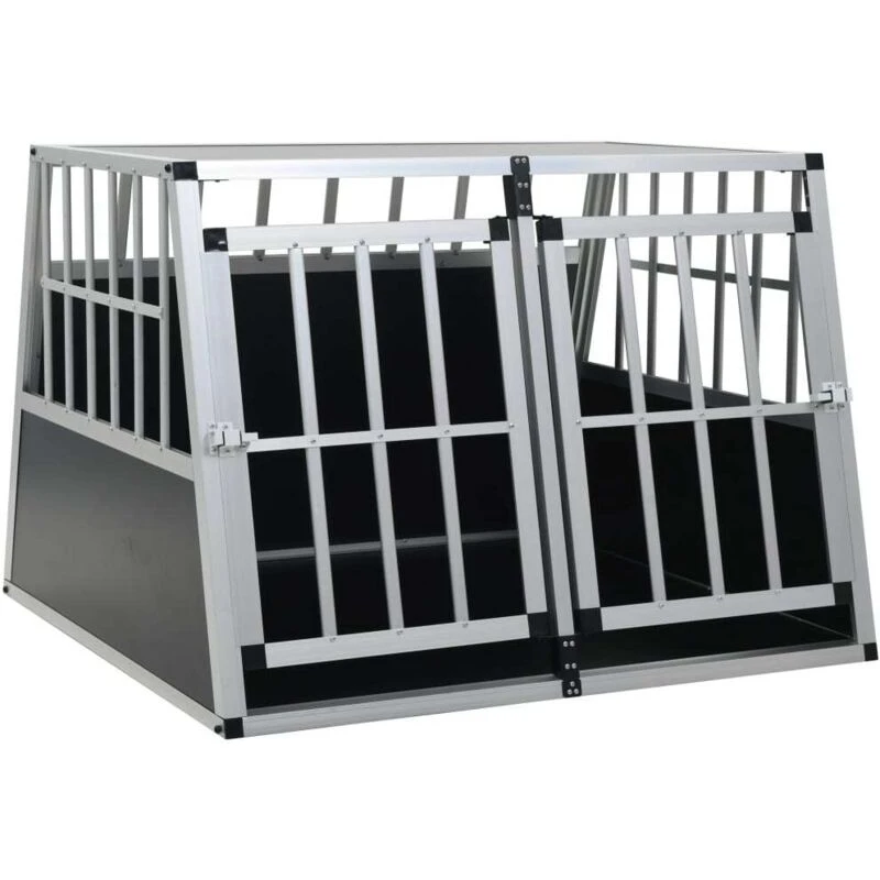 Image of vidaXL Dog Cage with Double Door 94x88x69cm Pet Puppy House Carrier Crate
