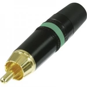 Image of RCA connector Plug straight Number of pins 2 Black Green Rean AV NYS373 5