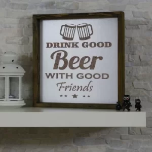 Image of KZM017 Brown White Decorative Framed MDF Painting