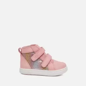 Image of UGG Toddlers RENNON II Velcro High Top Trainers - Metallic Rainbow - UK 6 Toddler