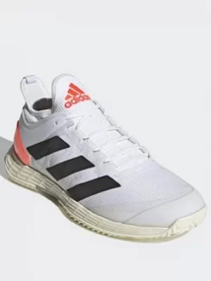 Image of adidas Adizero Ubersonic 4 Tennis Shoes, White/Black/Orange, Size 7.5, Men