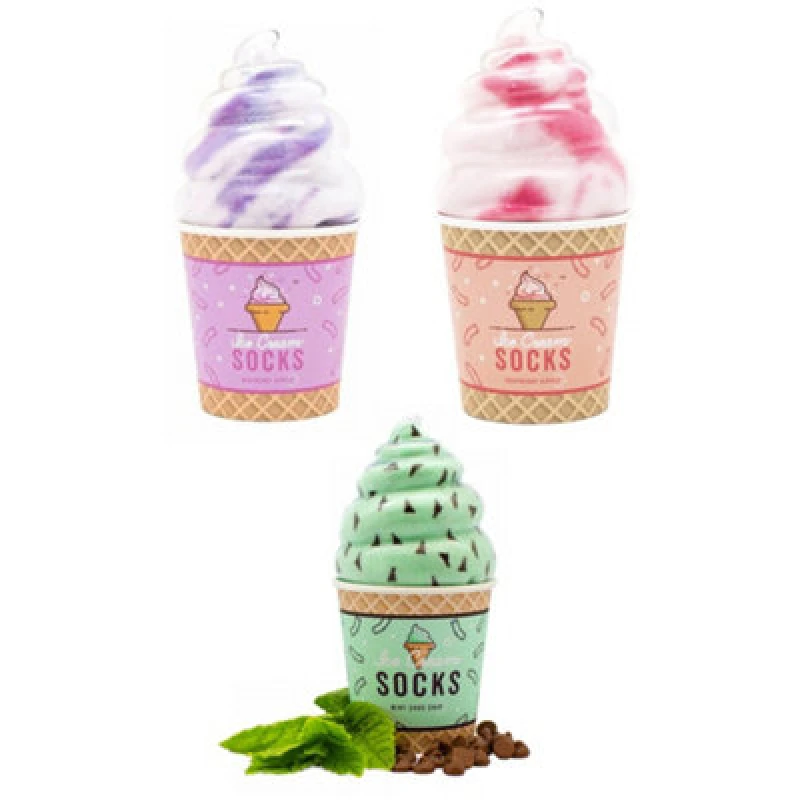 Image of Suck UK Blueberry Rippe, Mint Ice Cream & Raspberry Ripple Socks Multi unisex