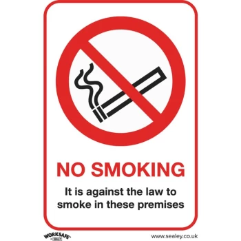 Image of Safety Sign - No Smoking (On Premises) - Plastic - Pk of 10 - Sealey
