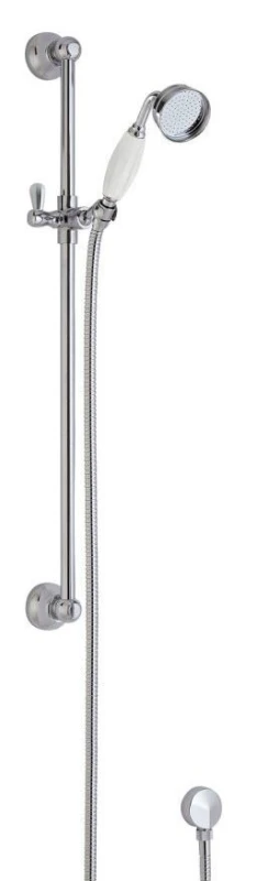 Image of Balterley Traditional Slide Rail Shower Kit with Outlet Elbow Chrome White White