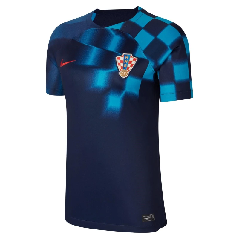 Image of Nike Croatia Away Shirt 2022 Womens Blue/Uni Red female 8 (XS)