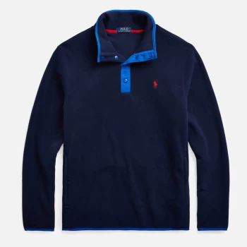 Image of Polo Ralph Lauren Mens Quarter Neck Pullover Sweatshirt - Cruise Navy - L