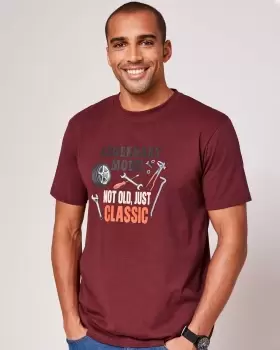 Image of Cotton Traders Mens The Wanderer Printed T-Shirt in Red