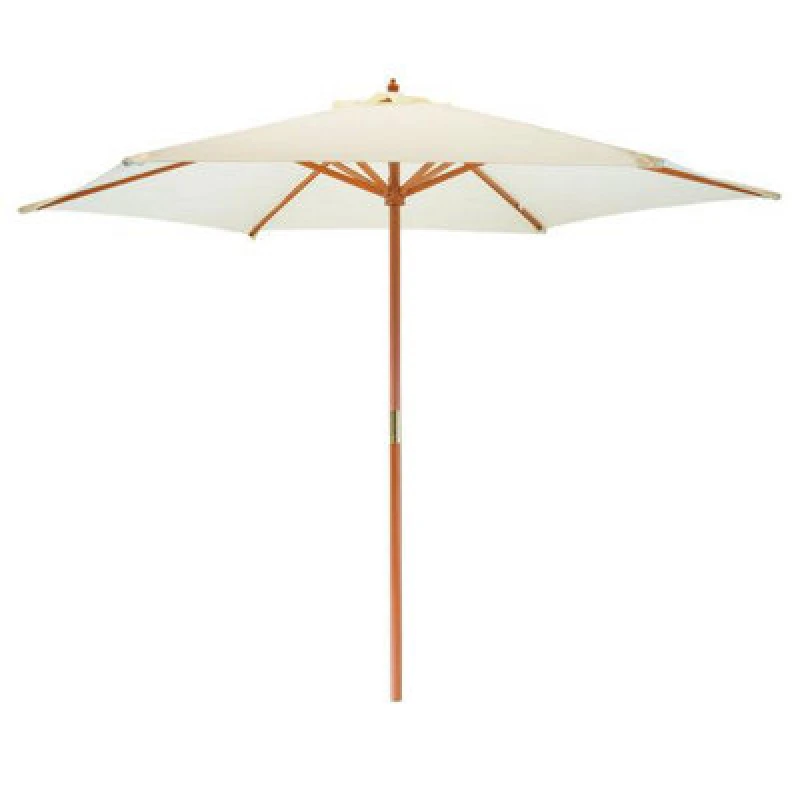 Image of Harbour Housewares Wooden Garden Parasol - 2.7M - Natural