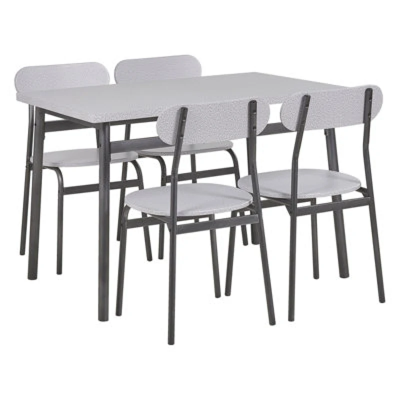Image of Beliani Dining Set Velden Light Grey 4 Seater