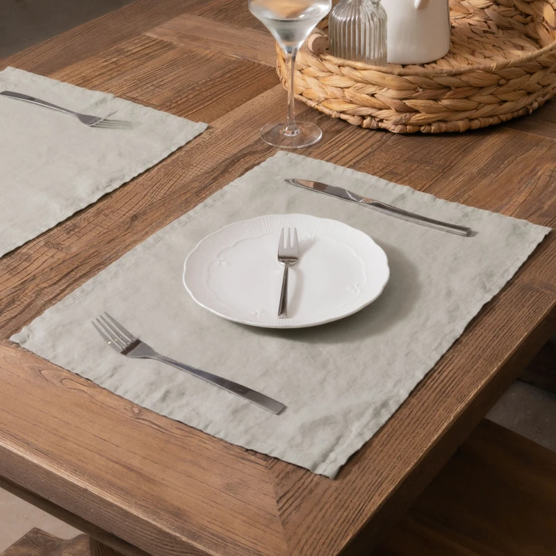 Image of Native Natural Stone Linen Placemats, Grey PLACEMAT-STONE