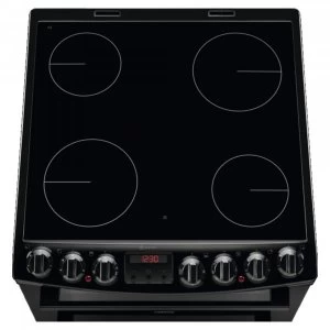Image of Zanussi ZCV69360BA 4 Zone Ceramic Hob Electric Double Oven