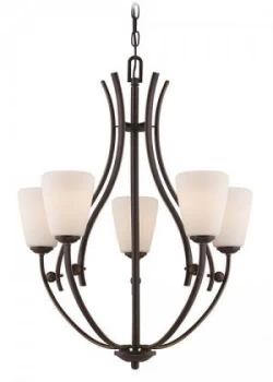 Image of 5 Light Multi Arm Chandelier Palladian Bronze Finish, E27