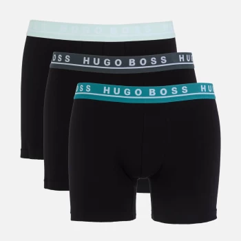Image of Hugo Boss 3 Pack Contrast Waistband Boxer Briefs Black Size L Men
