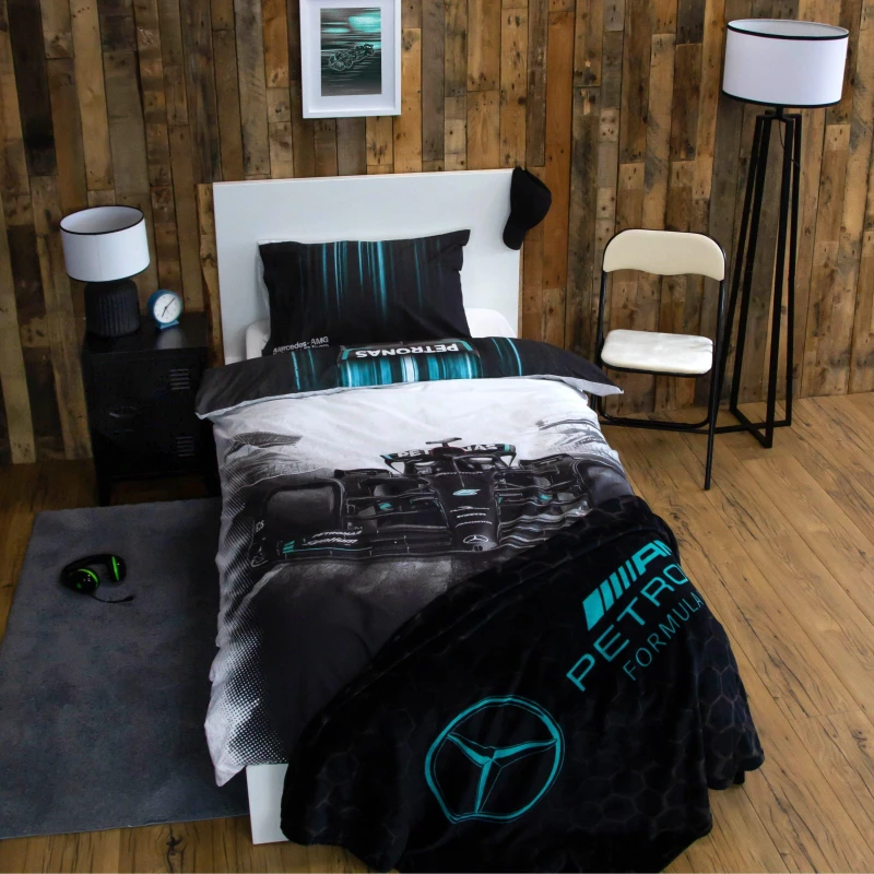 Image of Mercedes Mercedes F1 Skyline Single Panel Duvet Duvet Cover Sets Single Multi 84793499011