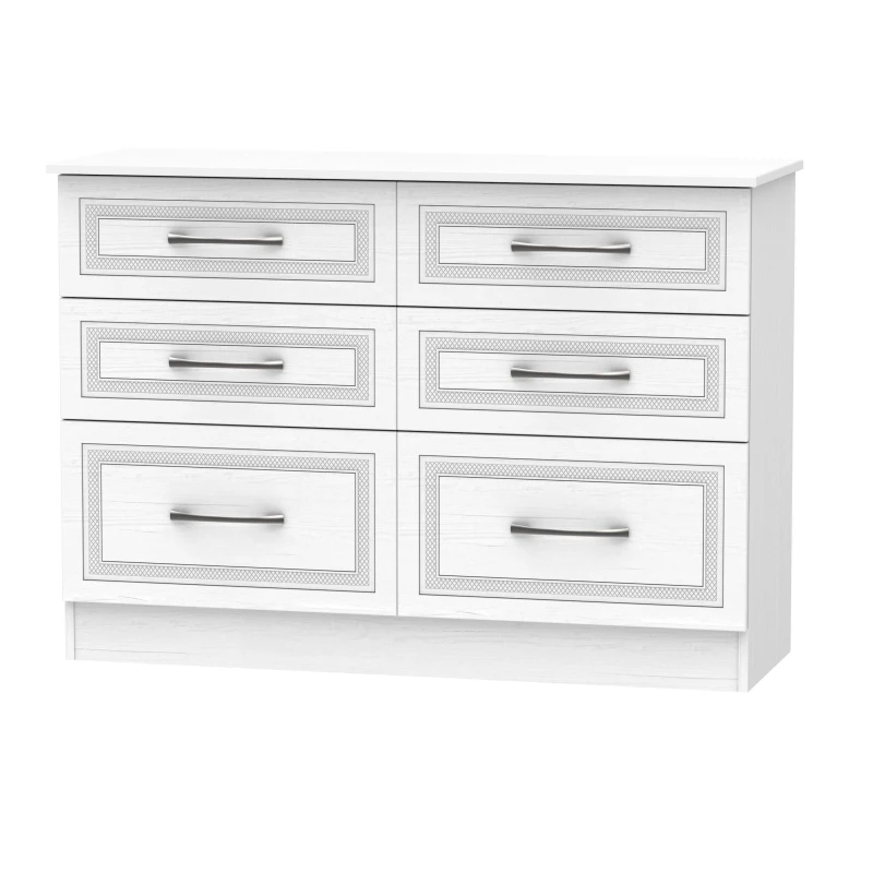 Image of Stafford 6 Drawer Wide Chest In Signature White (Ready Assembled)