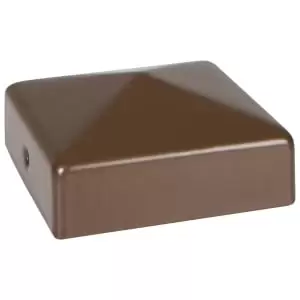 Image of DuraPost Sepia Brown Post Cap with Bracket - 75mm x 75mm