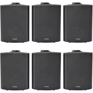 Image of 6x 120W Black Wall Mounted Stereo Speakers 6.5' 8Ohm Premium Home Audio Music