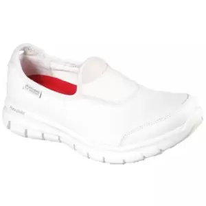 Image of Skechers Womens Sure Track Slip Resistant Slip On Work Shoe (7 UK) (White)