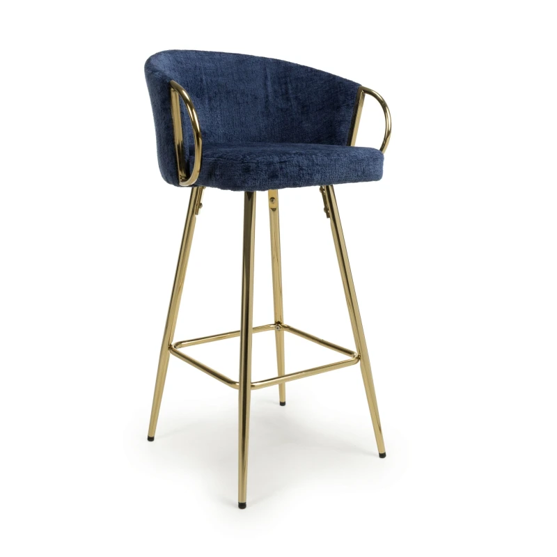 Image of Volero Textured Effect Blue Bar Stool, Blue 211-05-33-11-01