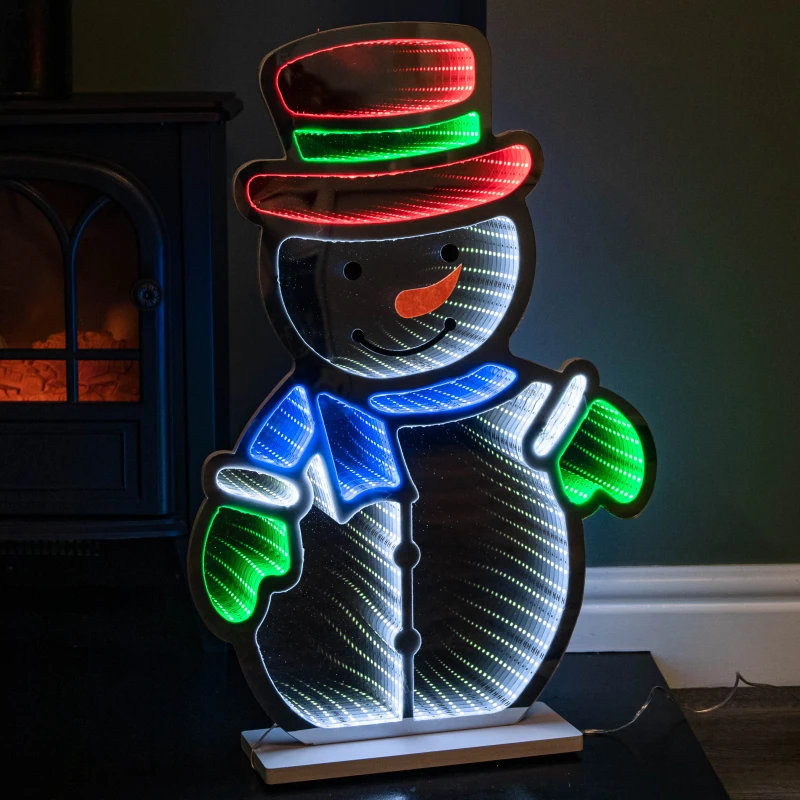 Image of 60cm Light up Snowman Infinity Christmas Decoration with Multi-Coloured LEDs