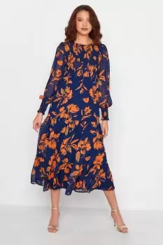 Image of Tall Floral Long Sleeve Midi Dress