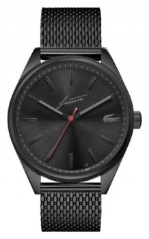 Image of Lacoste Mens Heritage Black PVD Mesh Bracelet Black Watch