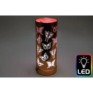 Image of Butterfly LED Tall Rose Gold Oil Burner (UK Plug)