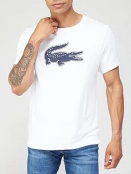 Image of Lacoste Croc Print T-Shirt - White