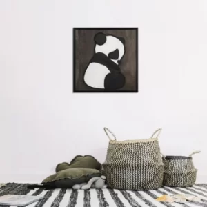 Image of Panda 2 Black White Decorative Wooden Wall Accessory