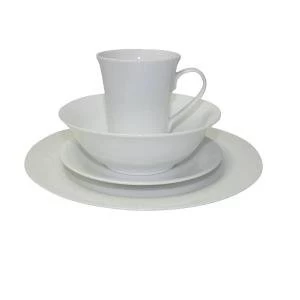 Image of Facilities Dinner Set Fine Bone China 16 Piece White 097630