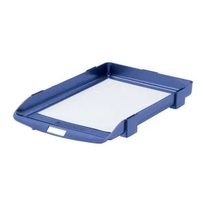 Image of Rexel Agenda 35mm Classic Letter Tray Stackable Blue Single