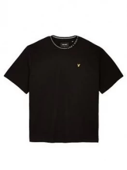Image of Lyle & Scott Big and Tall Branded Ringer T-Shirt - Black