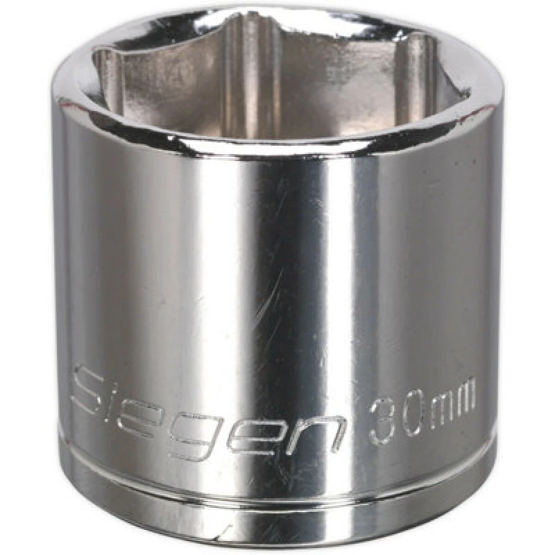 Image of Loops 30mm Chrome Plated Drive Socket - 1/2" Square Drive - High Grade Carbon Steel Metallics