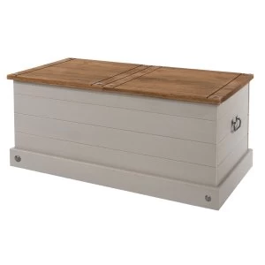 Image of Halea Pine Sliding Top Storage Trunk - Grey